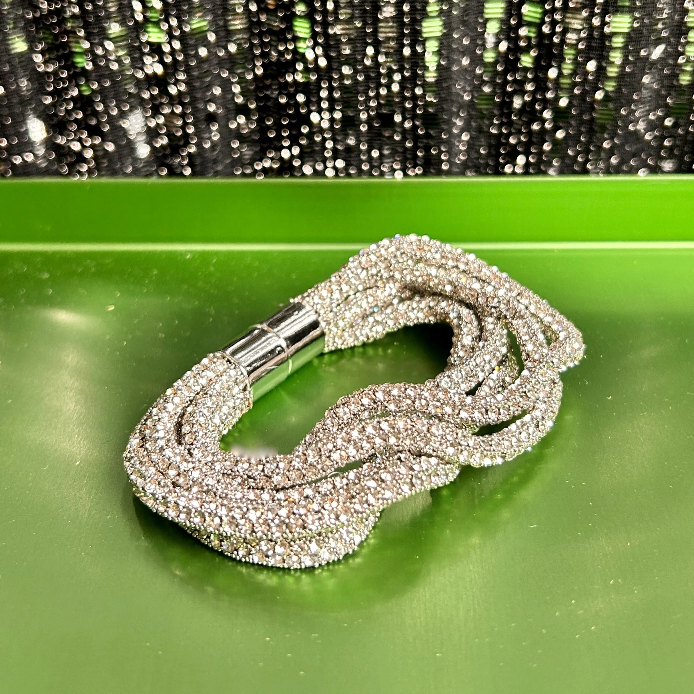 SUSAN crystal multi-strand magnetic bracelet