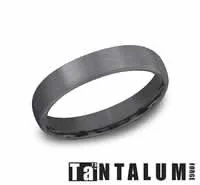 Tantalum Black 4.5 mm Euro satin Wedding Band Size 10