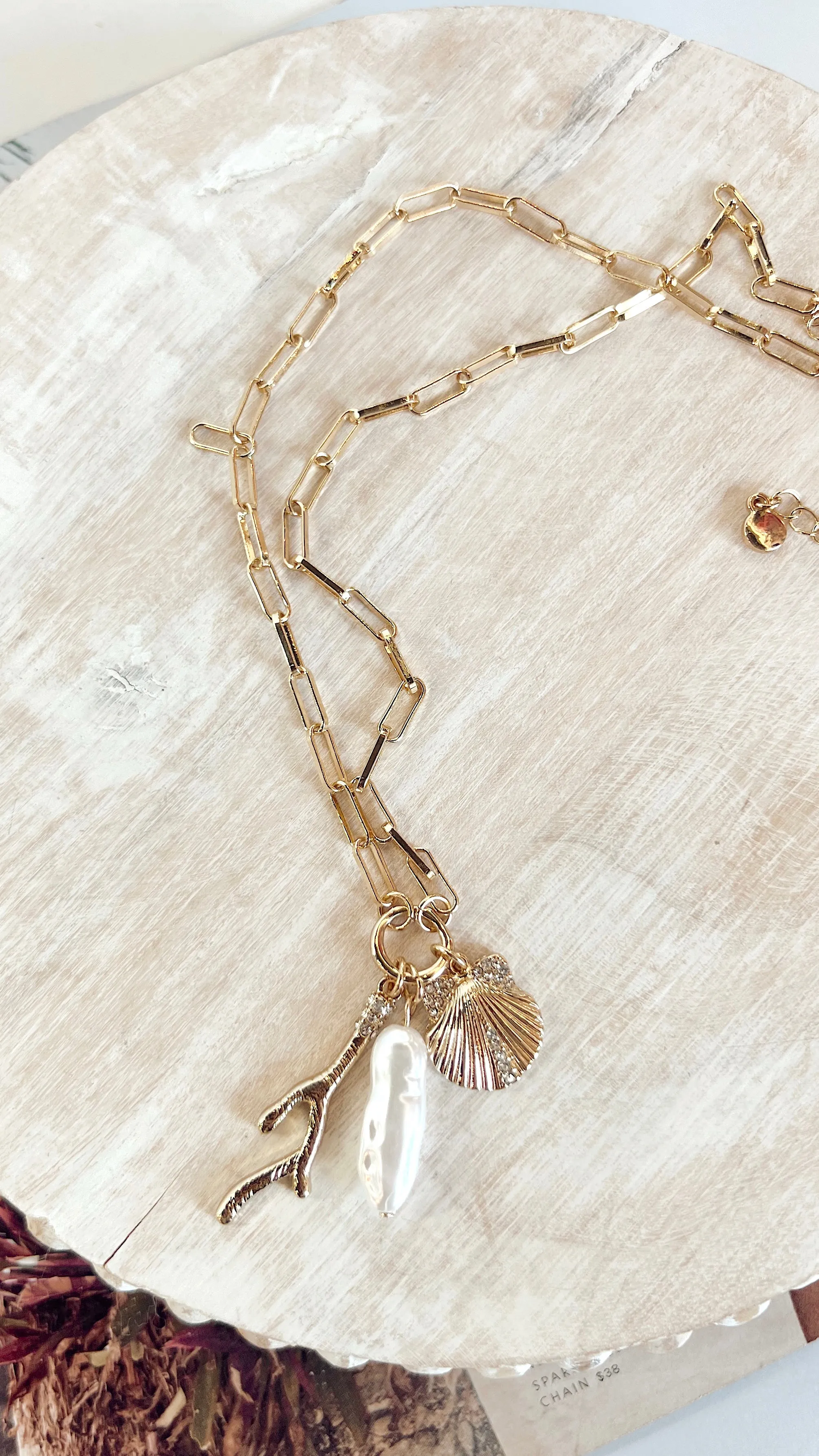 The Coral Reef Finds Charm Necklace