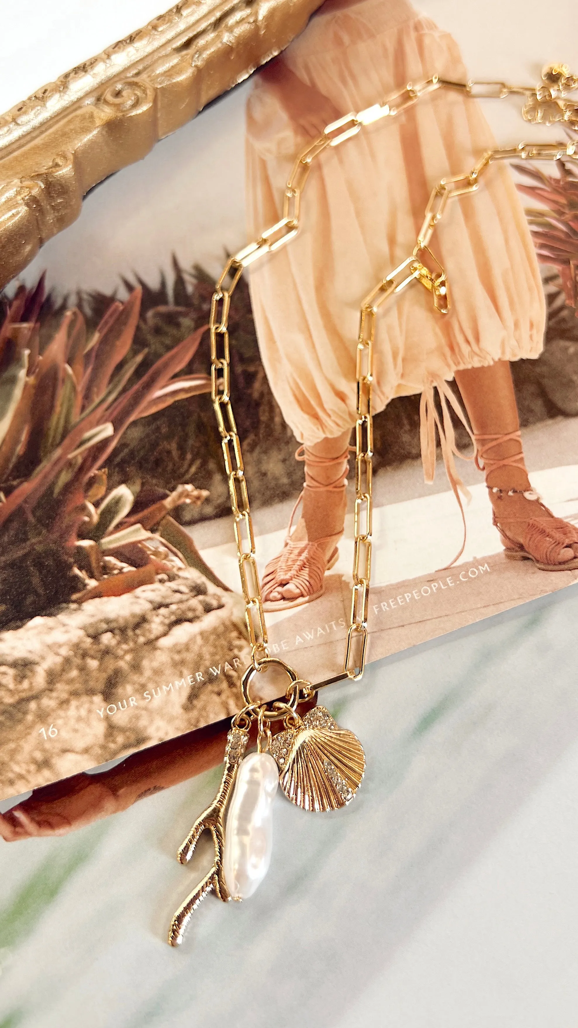 The Coral Reef Finds Charm Necklace