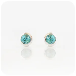 The Tube, Swiss Blue Topaz Stud Earring