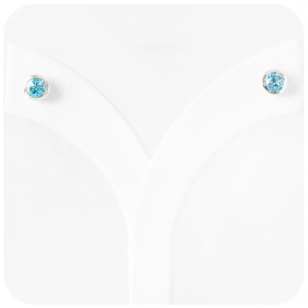 The Tube, Swiss Blue Topaz Stud Earring