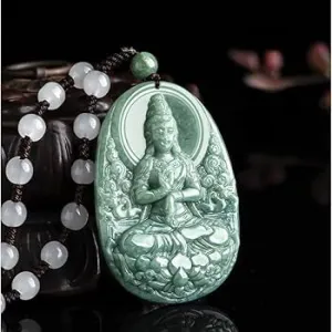 THE VAULT | Genuine Natural Hand Carved Jadeite Buddha Pendant Necklace
