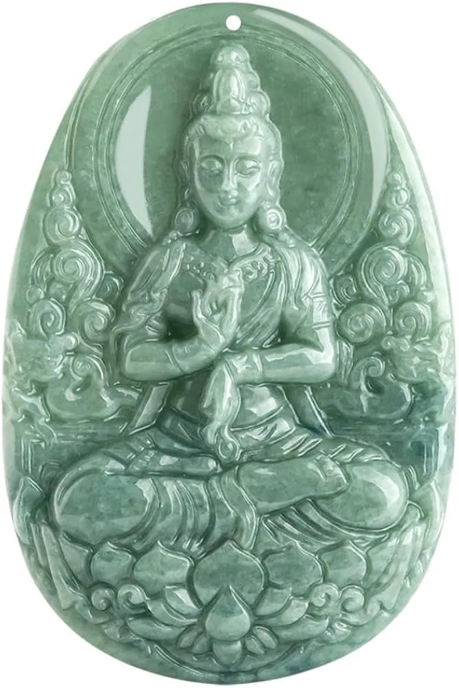 THE VAULT | Genuine Natural Hand Carved Jadeite Buddha Pendant Necklace