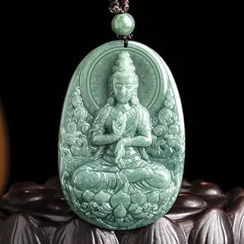 THE VAULT | Genuine Natural Hand Carved Jadeite Buddha Pendant Necklace