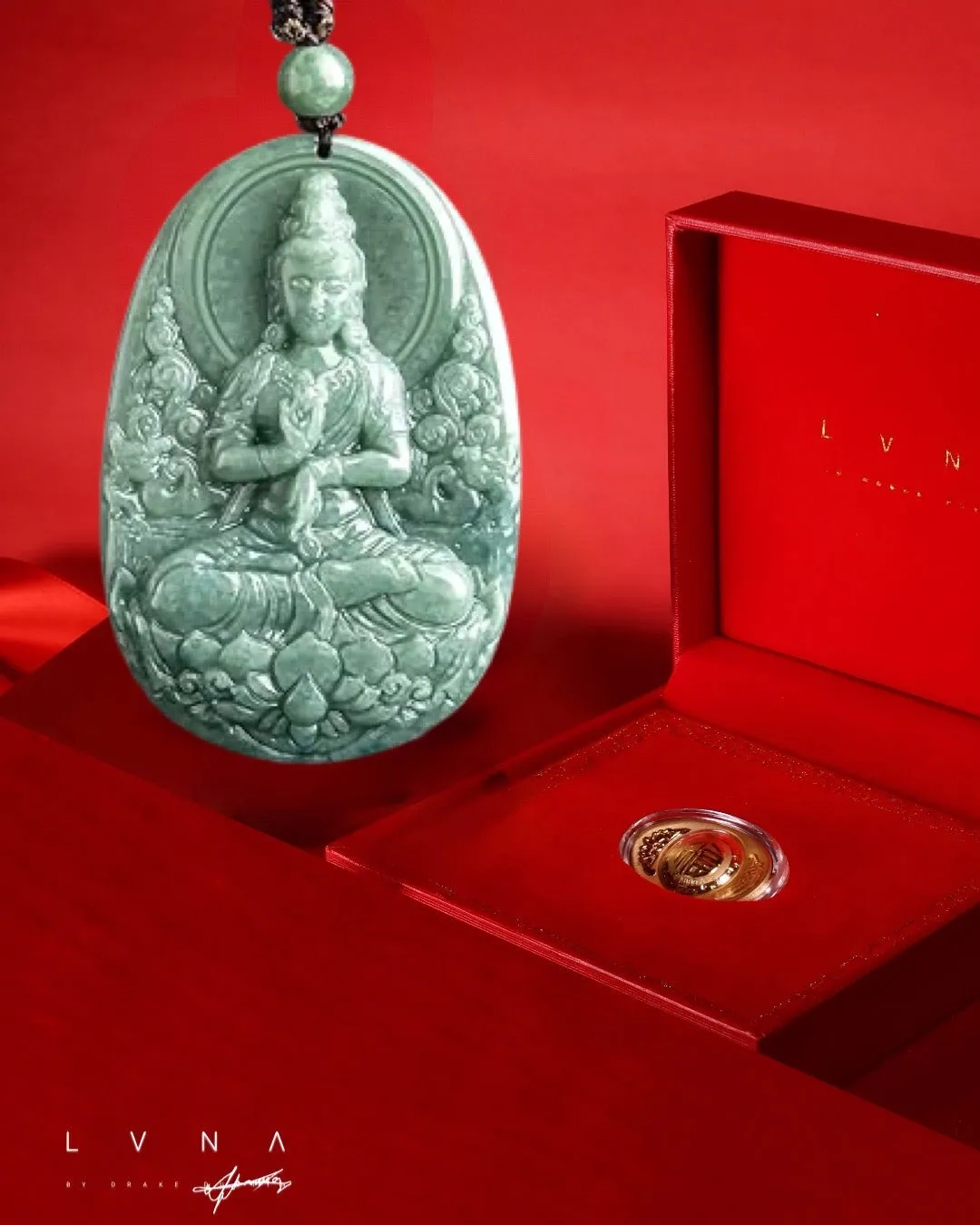 THE VAULT | Genuine Natural Hand Carved Jadeite Buddha Pendant Necklace