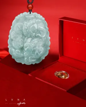 The Vault | Natural Myanmar Pi Xiu Hand Carved Jadeite Necklace