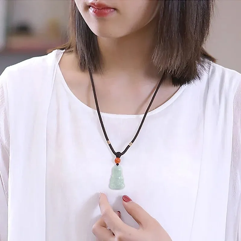 The Vault | Premium Myanmar Natural Hand Carved Jadeite Circular Pendant Necklace