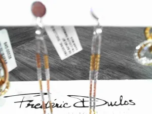 TRI-COLOR DANGLE EARRINGS