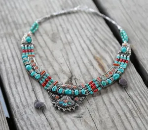 Turquoise Fan Necklace