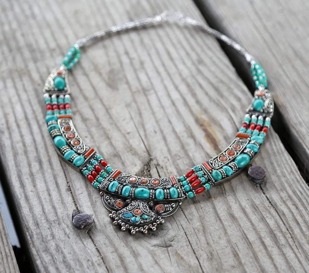 Turquoise Fan Necklace