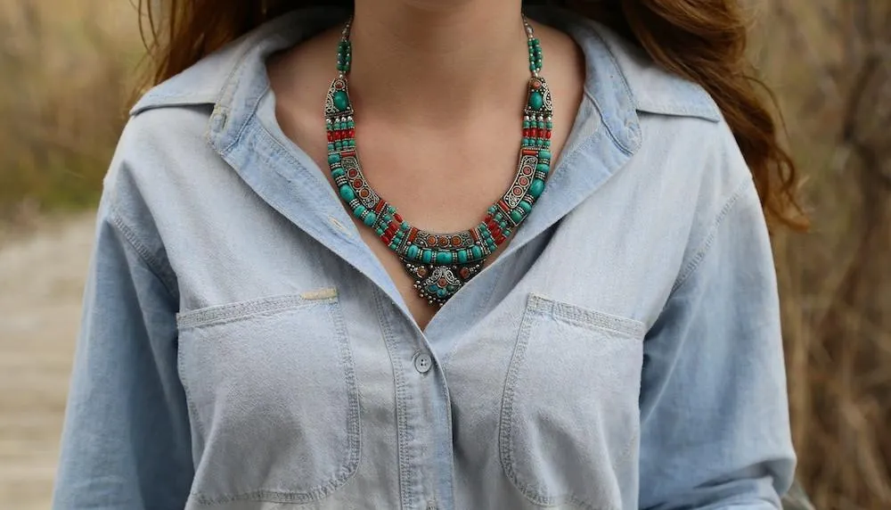 Turquoise Fan Necklace