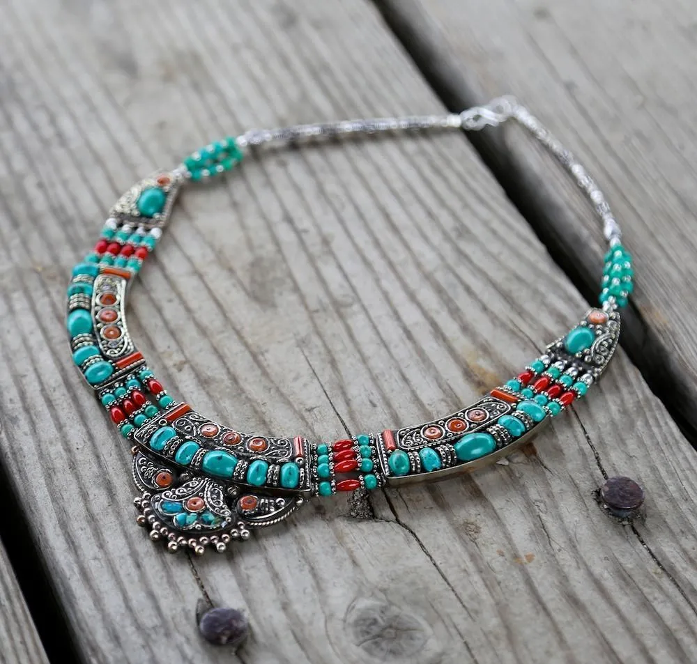Turquoise Fan Necklace