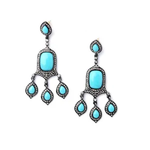 Turquoise Glam Boho Earrings