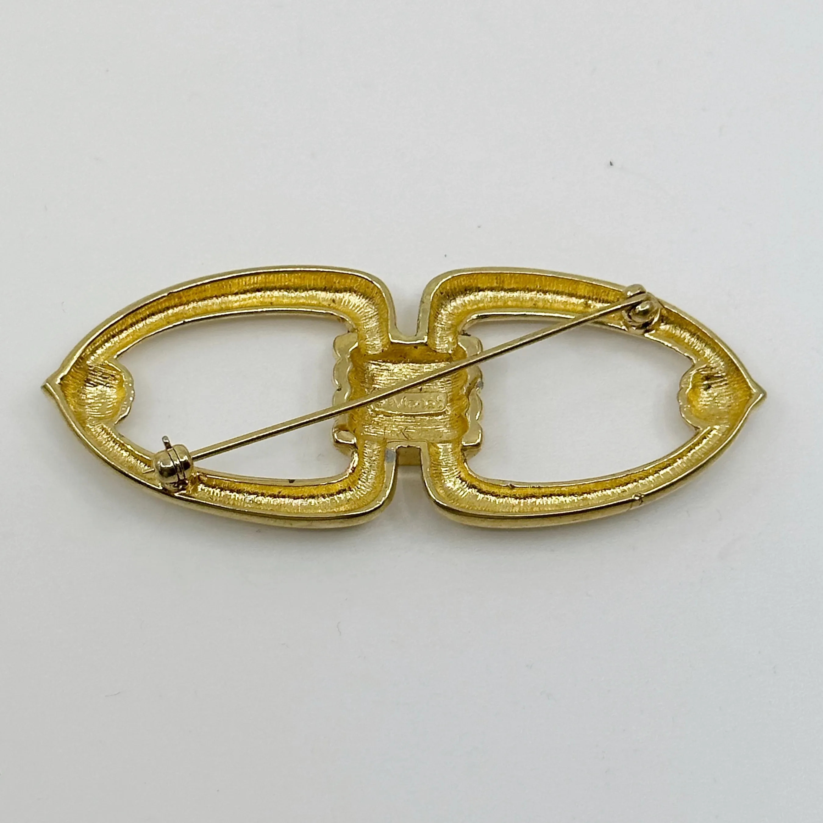 Vintage Monet Gold tone buckle Brooch