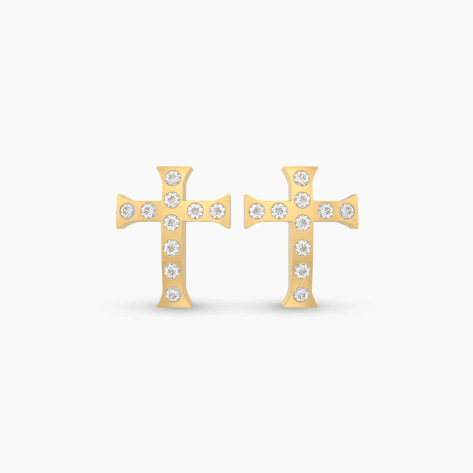 Vintage Style Natural Diamond Cross Earstud