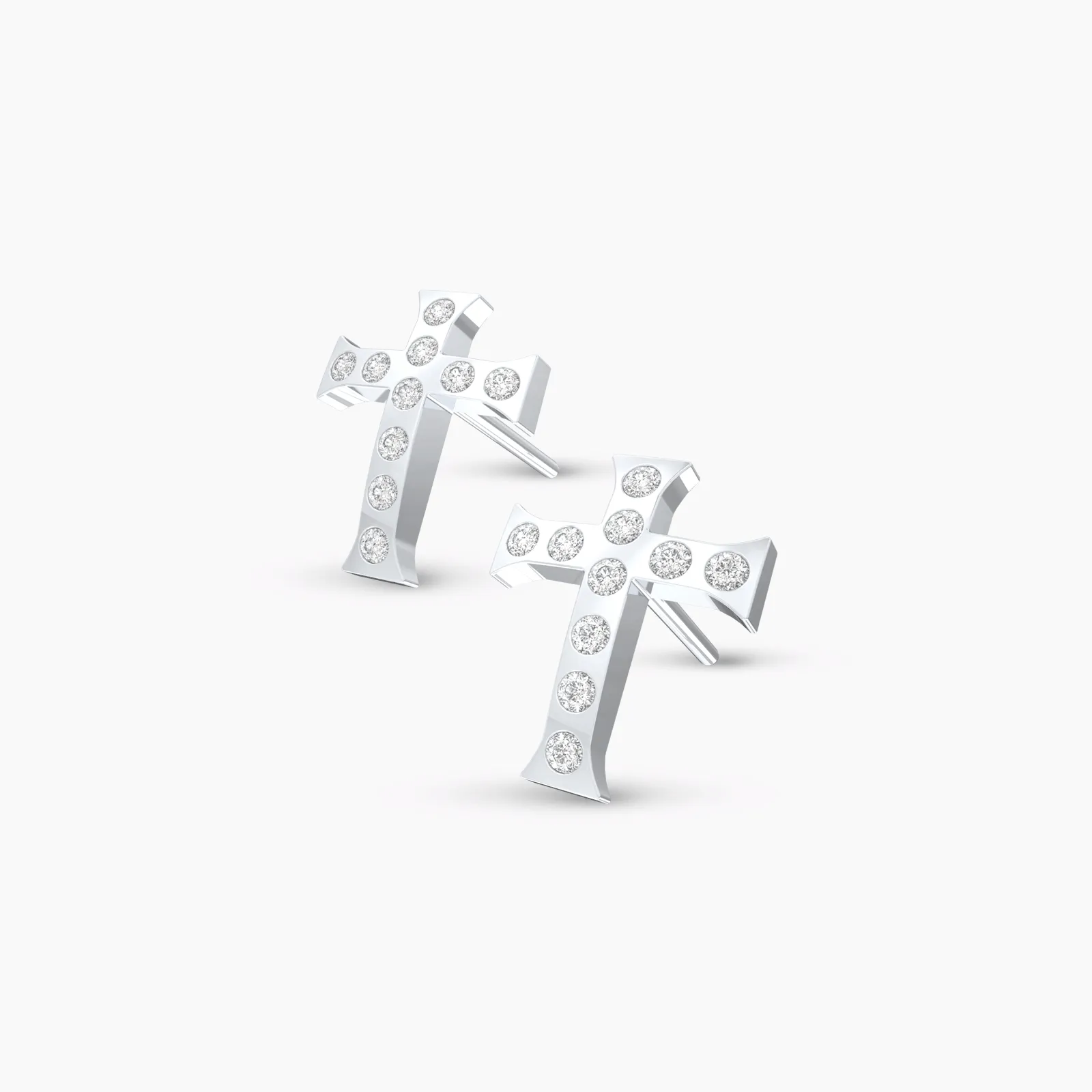 Vintage Style Natural Diamond Cross Earstud