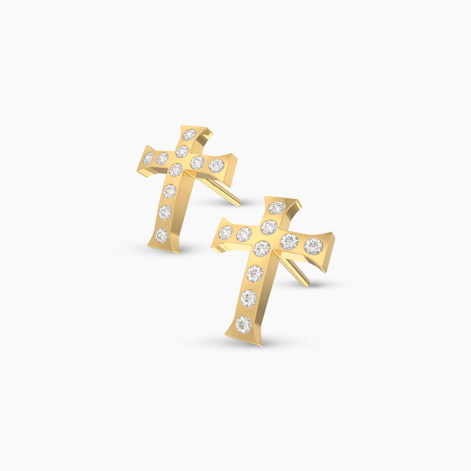 Vintage Style Natural Diamond Cross Earstud