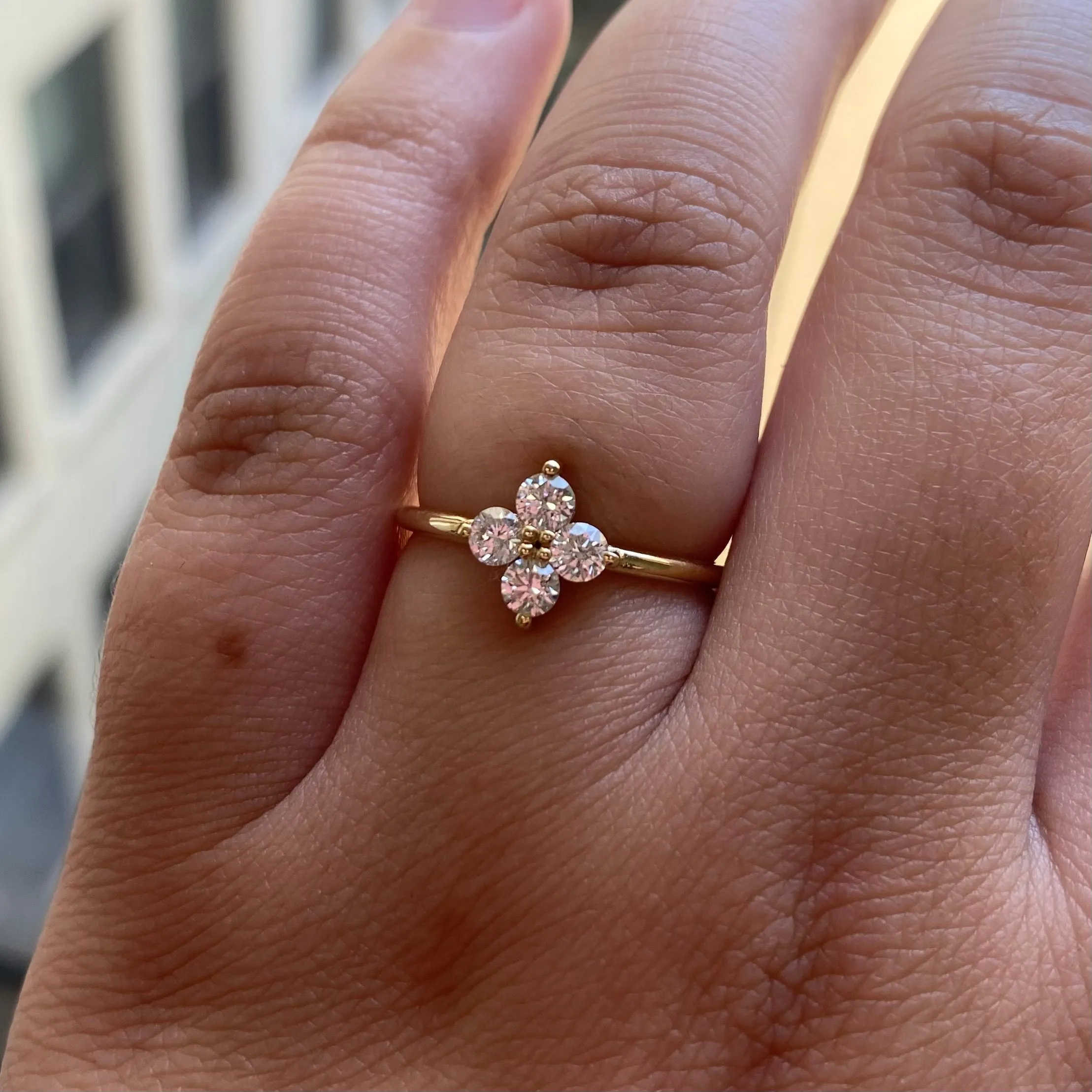 White Diamond Sundrop Ring (ready to ship oprion)*