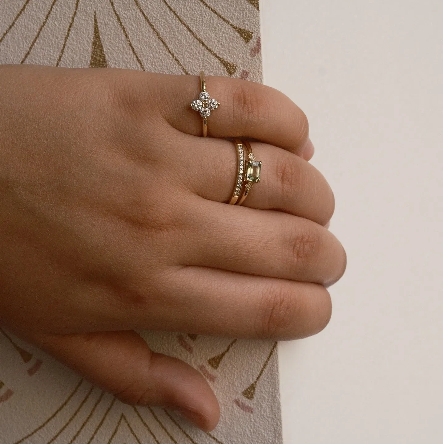 White Diamond Sundrop Ring (ready to ship oprion)*